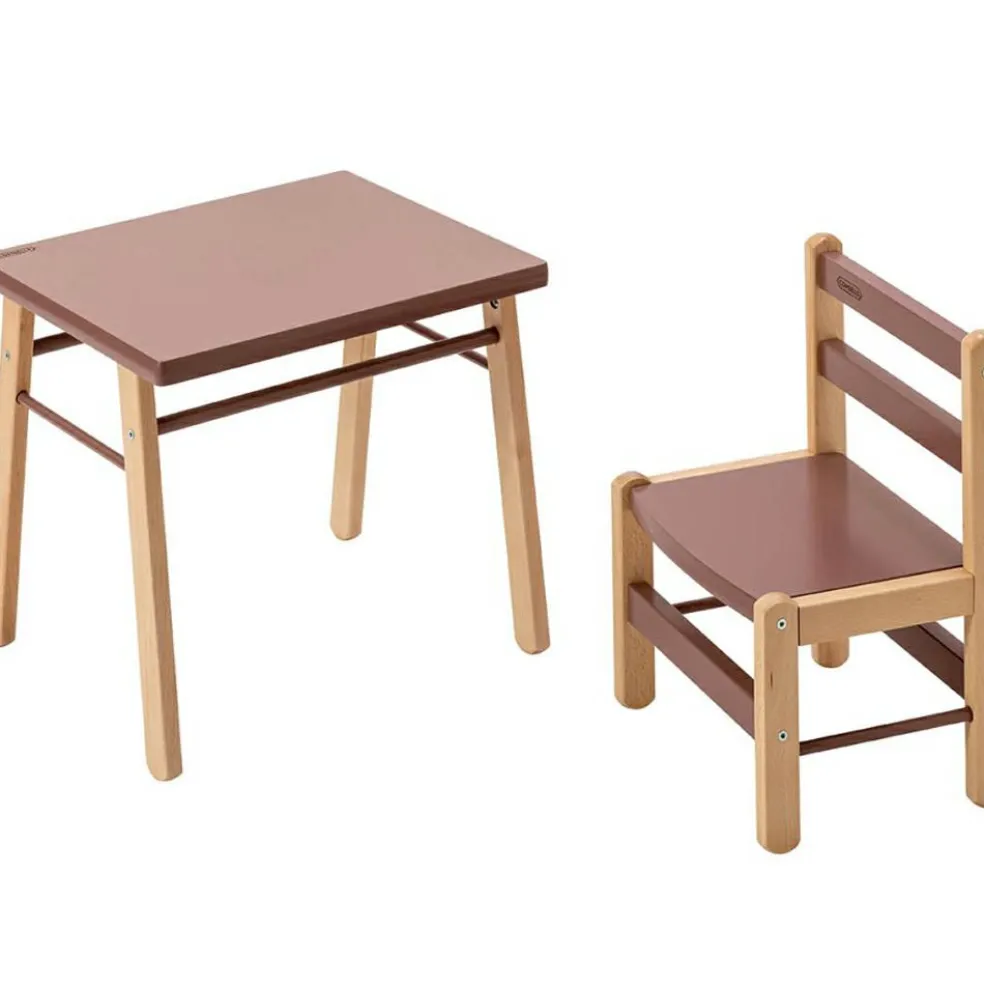 Table d'enfant en bois Gabriel hybride vieux rose (50 x 40 cm)