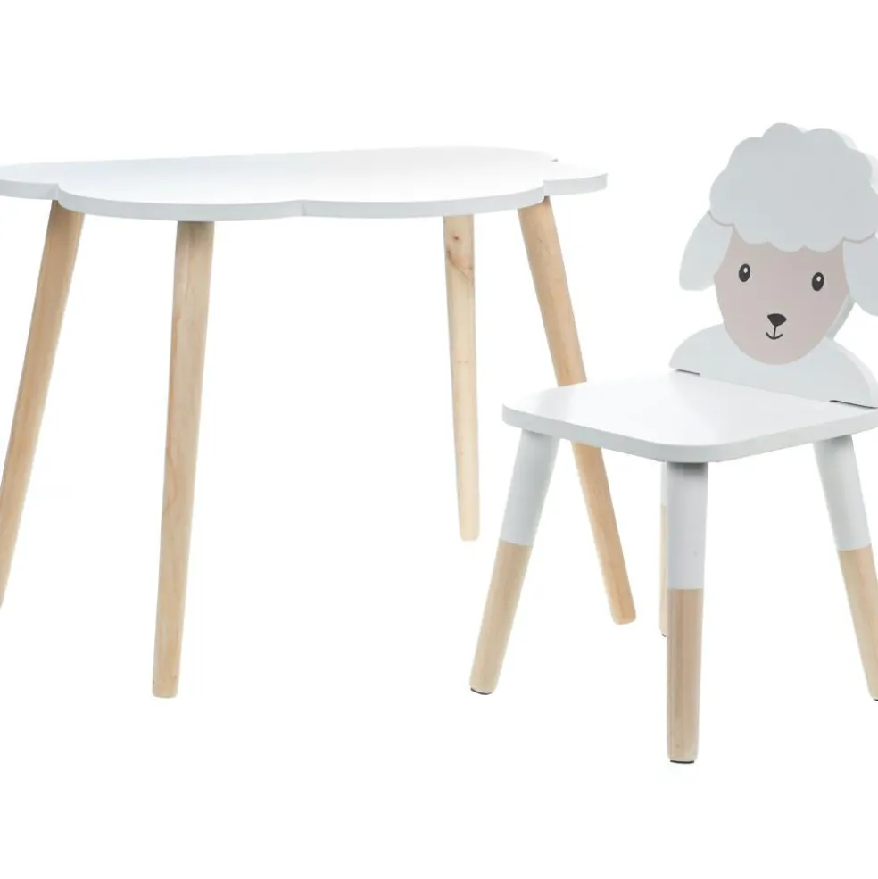Table enfant nuage en bois Louison le mouton