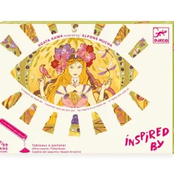 Tableaux à pailleter Inspired by Alfons Mucha