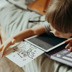 Tablette à dessin KIDYDRAW-MINI Dinosaures rouge