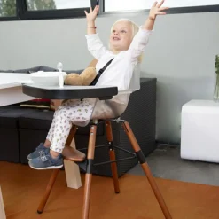 Tablette de repas amovible + protection pour chaise haute Evolu 2 ou Evolu One.80° noir