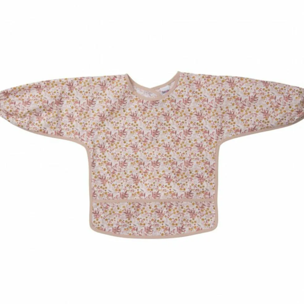 Tablier coton enduit imprimé liberty marsala et ocre (6-24 mois)