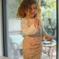 Tablier enfant en coton enduit Cerise (3-6 ans)