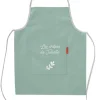 Tablier enfant en lin Vert amande (personnalisable)