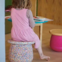 Tabouret enfant modulaire Base pink
