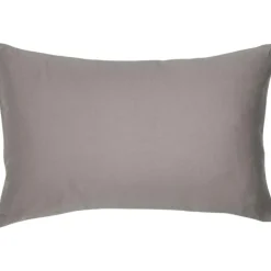 Taie d'oreiller pur coton Gris tourterelle (40 x 60 cm)