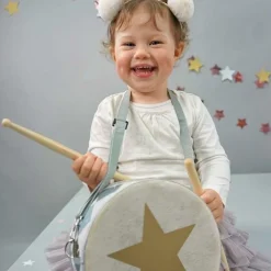 Tambour en bois bleu