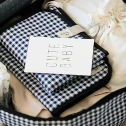 Tapis à langer I Love Vichy Noir