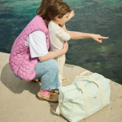 Tapis à langer Sorbet menthe en coton irisé