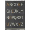 Tapis Alphabet rectangulaire gris (100 x 140 cm)
