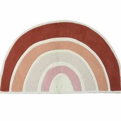 Tapis coton Paradisio arc en ciel orange et rose (120 x 70 cm)
