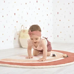 Tapis coton Paradisio arc en ciel orange et rose (120 x 70 cm)