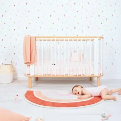 Tapis coton Paradisio arc en ciel orange et rose (120 x 70 cm)