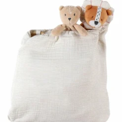 Tapis d'activité en mousseline Babou et Kendi écru (50 x 50 cm)