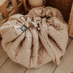 Tapis de jeu 2 en 1 Noomad Organic Soft Stripes Brown