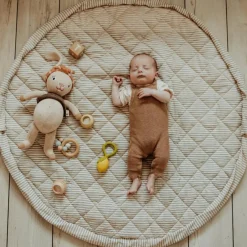 Tapis de jeu 2 en 1 Noomad Organic Soft Stripes Blue