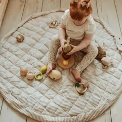 Tapis de jeu 2 en 1 Noomad Organic Soft Stripes Blue