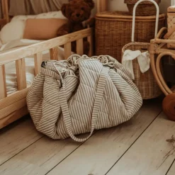 Tapis de jeu 2 en 1 Noomad Organic Soft Stripes Blue