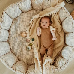 Tapis de jeu 3 en 1 Organic Coco Stripes Blue