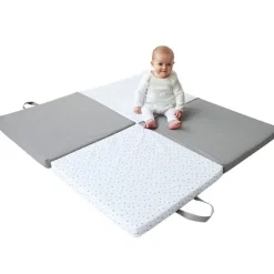 Tapis de jeu pliable 3 en 1 gris étoile