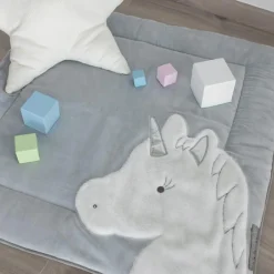 Tapis de jeu Tapidou Ma jolie licorne argent (100 x 100 cm)