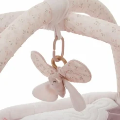 Tapis d'éveil ouatiné soft boa avec arche de jeux rose