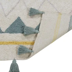 Tapis lavable azteca naturel vintage bleu (120 x 160 cm)