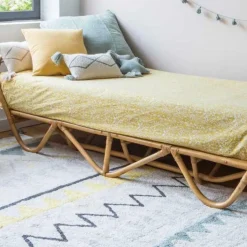 Tapis lavable azteca naturel vintage bleu (140 x 200 cm)