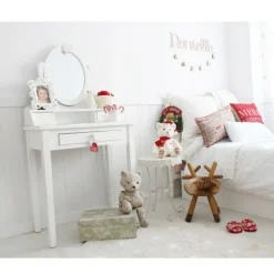 Tapis lavable biscuit beige à pois (120 x 160 cm)