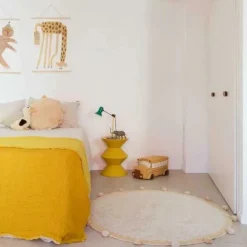 Tapis lavable Bubbly natural miel (120 cm)