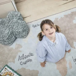 Tapis lavable carte du monde (140 x 200 cm)