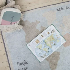 Tapis lavable carte du monde (140 x 200 cm)