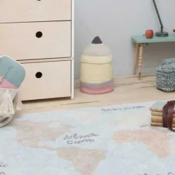 Tapis lavable carte du monde (140 x 200 cm)