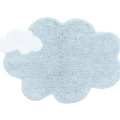 Tapis lavable en coton naturel nuage Mini Dream bleu clair (70 x 100 cm)
