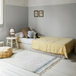 Tapis lavable Gastronome bleu vintage (90 x 130 cm)