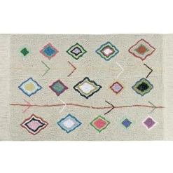 Tapis lavable Kaarol sur fond écru (140 x 200 cm)