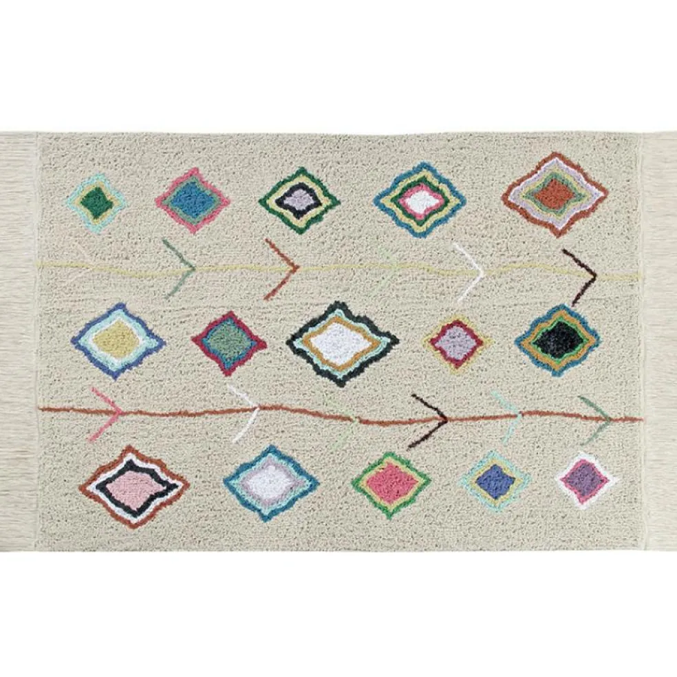 Tapis lavable Kaarol sur fond écru (140 x 200 cm)