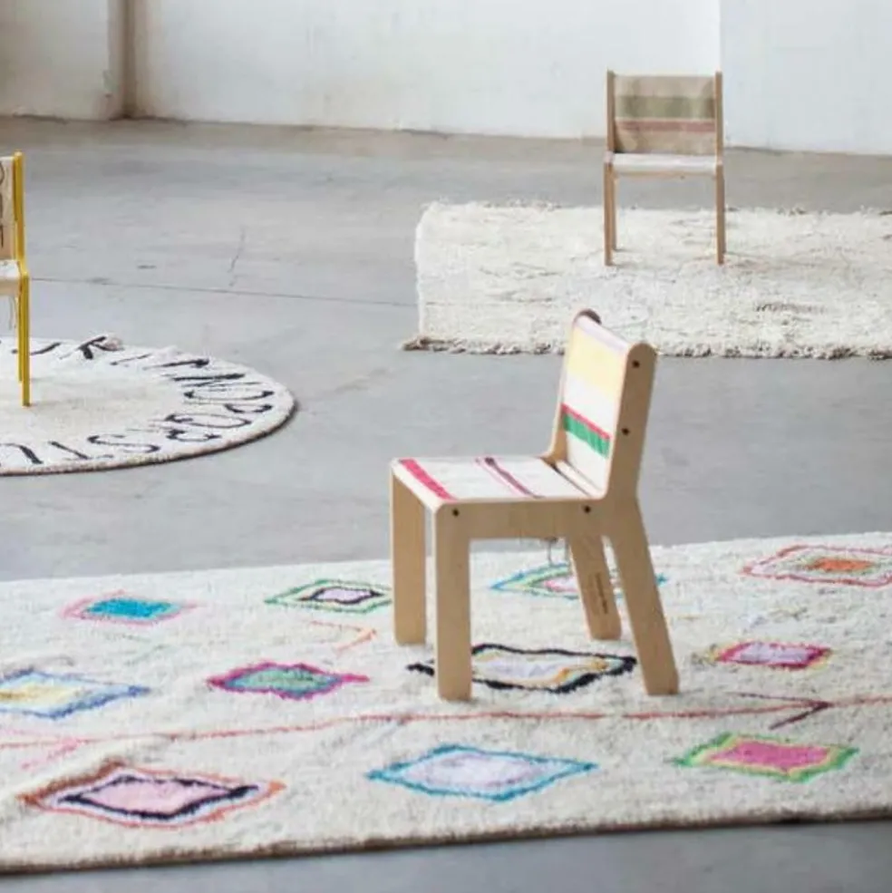 Tapis lavable Kaarol sur fond écru (140 x 200 cm)