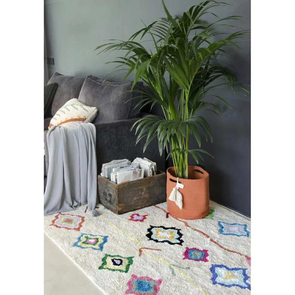 Tapis lavable Kaarol sur fond écru (140 x 200 cm)