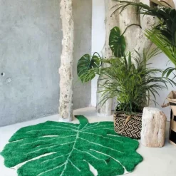 Tapis lavable Monstera Leaf vert (120 x 160 cm)