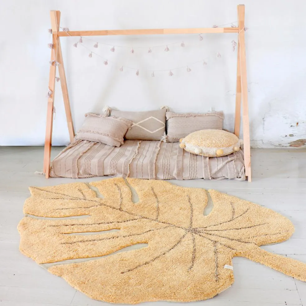 Tapis lavable Monstera miel (120 x 180 cm)