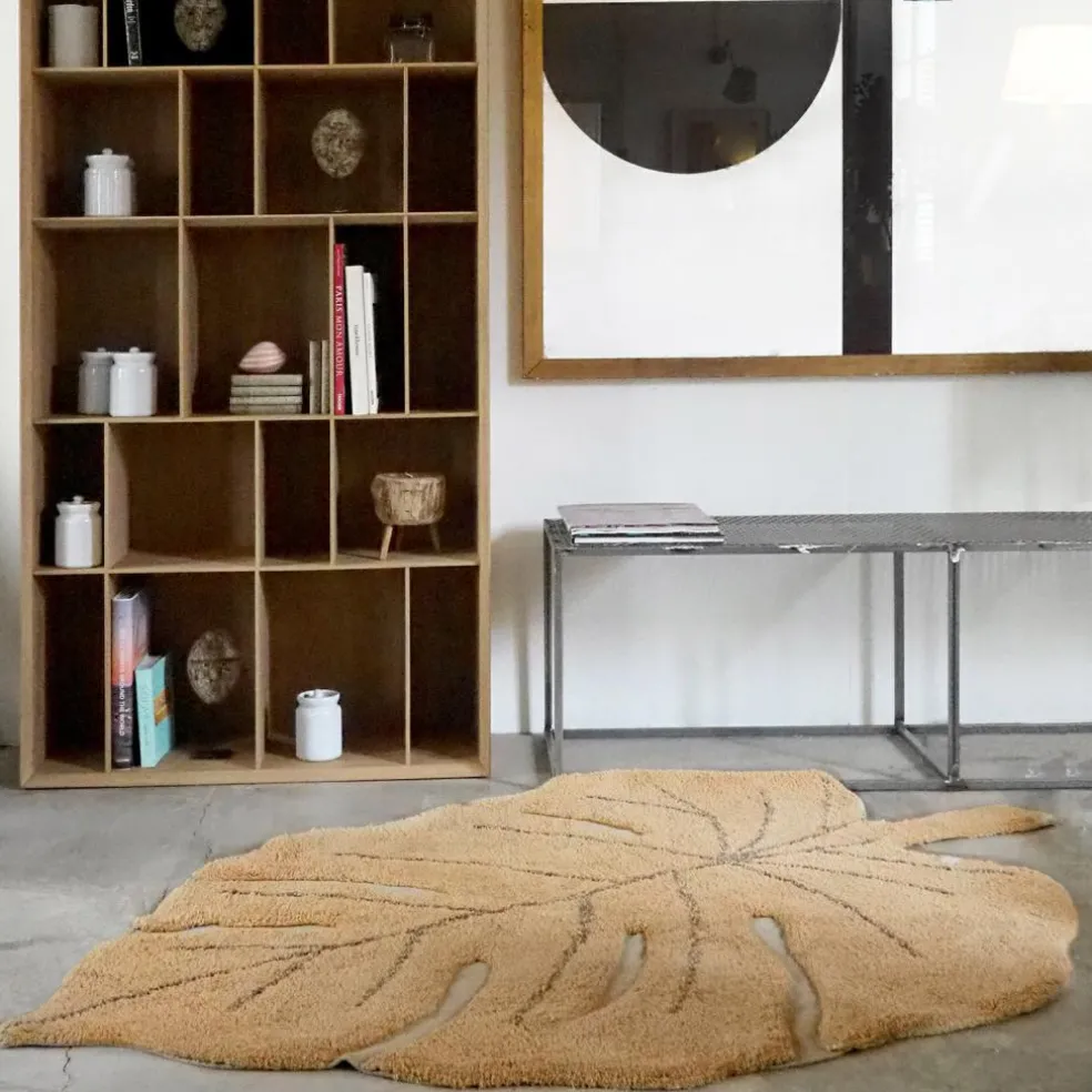 Tapis lavable Monstera miel (120 x 180 cm)