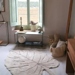 Tapis lavable Monstera natural (120 x 180 cm)