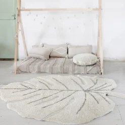 Tapis lavable Monstera natural (120 x 180 cm)