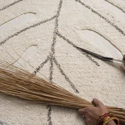 Tapis lavable Monstera natural (120 x 180 cm)