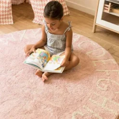 Tapis lavable rond ABC vintage nude (150 cm)