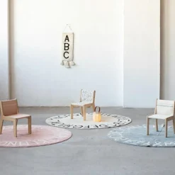 Tapis lavable rond ABC vintage nude (150 cm)