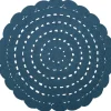 Tapis lavable rond Alma crochet bleu (120 cm)