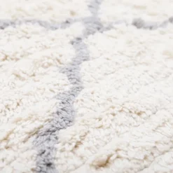 Tapis lavable rond Côme écru et gris (120 cm)