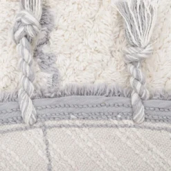 Tapis lavable rond Côme écru et gris (120 cm)